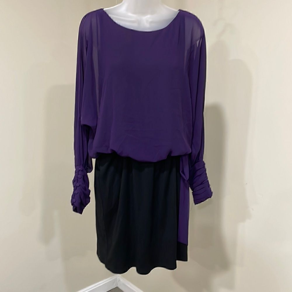 NWOT W118 Walter Baker Purple and Black Dress. Size M medium 8/10 - Picture 1 of 9